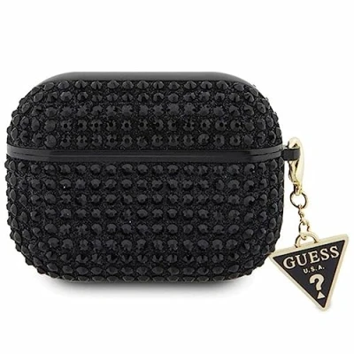 Abbildung von Guess GUAPHDGTPK Hülle für AirPods Pro Schwarz Rhinestone Triangle Charm