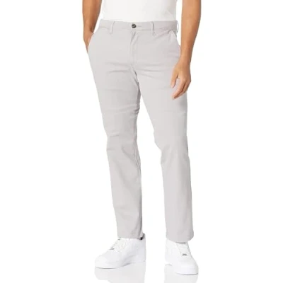 Abbildung von Amazon Essentials Herren Legere Stretch Chinohose mit schmaler Passform, Hellgrau, 33W / 28L