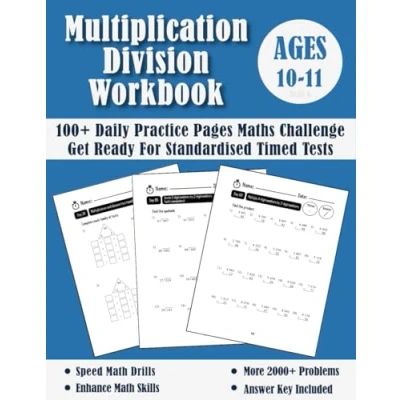 Abbildung von Multiplication and Division Year 6 Maths Challenge Ages 10 11: Practice 100 Days of Timed Tests (with answers) Multi Digit Double Workbook Grade 5