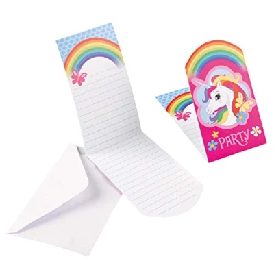 Abbildung von Einladung Regenbogenpunktlinie 8 Stücke
