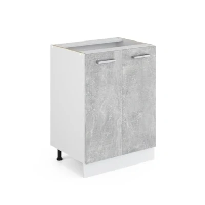 Abbildung von Vicco Unterschrank R Line, Beton/Weiß, 60 cm mit Türen, ohne Arbeitsplatte