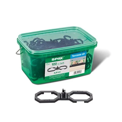 Abbildung von SPAX Air Terrassendielen Abstandhalter 4,5 mm 100 Distanzhalter in Henkelbox L für ca. 7m² Terrasse, 5009422545009