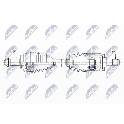 Abbildung von NTY NPW BM 151 Antriebswelle Vorderachse links 603 BMW: X3