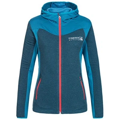 Abbildung von Deproc Active Damen Strickfleecejacke mit leichter Kapuze Übergangsjacke Windbreaker ELM WOMEN