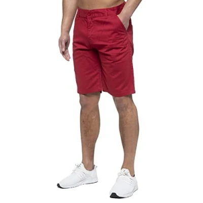 Abbildung von 989Zé ENZO Herren Chino Shorts, Baumwolle, normale Passform, Sommer, lässig, elegante Halbhose, rot, 40W