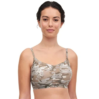 Abbildung von Chantelle Damen Soft Stretch Scoop Bralette BH, Undurchsichtige, Neutrales Tarnmuster, XL/XXL
