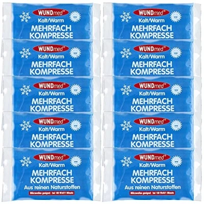 Abbildung von Wundmed wiederverwendbare Kalt /Warmkompressen, 10 Stück, 8,5 x 13 cm, Thermische Kompress, Thermokompressen, Thermal Compress, Weiß, Modern, Packung
