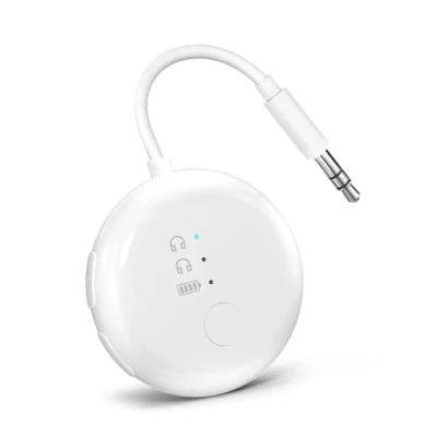 Abbildung von Avantree SoundJet R1[2024 Neu] Flugzeug Bluetooth Adapter für AirPods und Kopfhörer mit niedriger Latenz 20 Stunden Spielzeit, kabelloser Audio Transmitter Flüge, Reisen, Gym, TV, Tablets