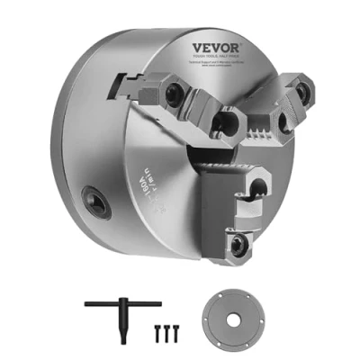 Abbildung von VEVOR φ160mm 3 Backen Drehfutter Spanfutter mit 38,1 mm 8 Gewindeträgerplatte