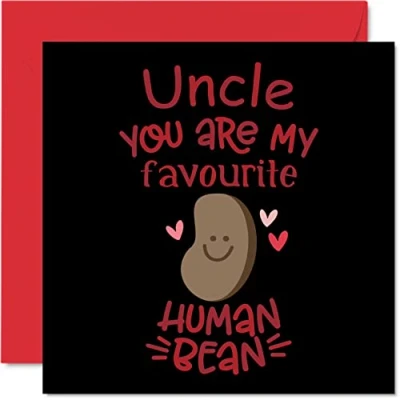 Abbildung von Stuff4 Lustige Geburtstagskarten für Onkel Lieblingsbohne Witz Happy Birthday Karte aus Nichte, Neffe, Onkel, Geburtstagsgeschenke, 145 mm x Geburtstagskarten, Geschenk