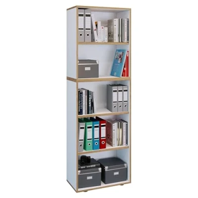 Abbildung von VCM Holzregal stehend platzsparender Aktenschrank Maße ca. B. 60 x H. 183 T. 33 cm Elegantes Regal Büroregal Salia 5fach Anthrazit