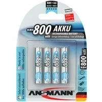 Abbildung von ANSMANN AG Akku Micro AAA 800 mAh 1,2V Ni MH, 4 Stück (1.2 V)