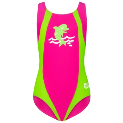 Abbildung von BECO the world of aquasports Sealife Badeanzug für Kinder, Größe: 116, Pink grün