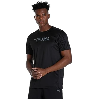 Abbildung von Puma FIT LOGO Graphic Sport Tshirt, Herren, Größe: Small, black