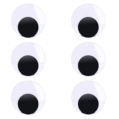 Abbildung von WUDQIJI Selbstklebend Wackelaugen Groß 6 Stück 80 mm Runde Wiggle Googly Augen riesige große Kulleraugen für DIY Scrapbooking Handwerk