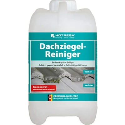 Abbildung von HOTREGA® Dachziegel Reiniger Grünbelagentferner Steinreiniger Dachreiniger 2L Reinigungskonzentrat