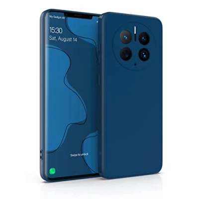 Abbildung von MyGadget Hülle für Huawei Mate 50 Pro robuste Silikon Schutzhülle TPU Case Slim Silikonhülle Back Cover Kratzfest Handyhülle Matt Dunkelblau