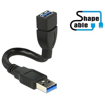 Abbildung von Delock 83713 Shapecable A Stecker auf Buchse USB 3.0 Kabel 15 cm