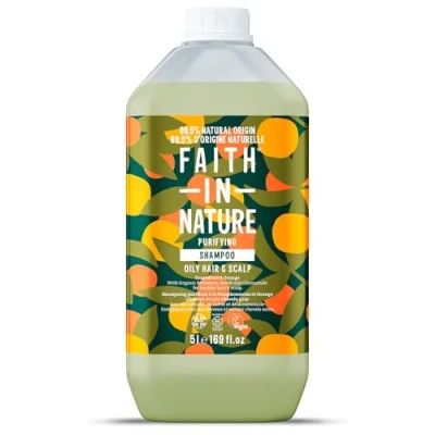 Abbildung von Faith In Nature Natural Shampoo Vegan &amp; Cruelty Free, ohne SLS oder Parabene 5L Nachfüllpack Grapefruit Orange