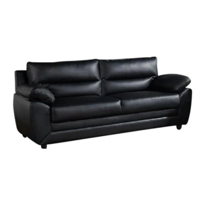 Abbildung von Vente unique Sofa 3 Sitzer Kunstleder Schwarz Manoa