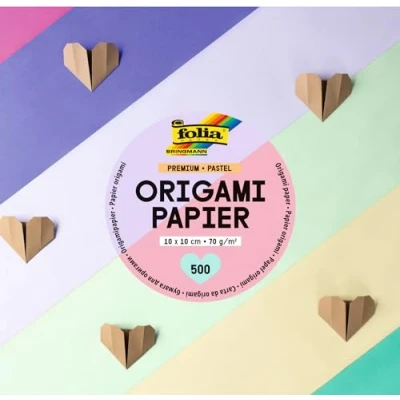 Abbildung von folia 89960 Premium Faltblätter 70g/m², PASTELL, 10 x cm, 500 Blatt in verschiedenen Farben, zum Basteln, Verzieren und Dekorieren