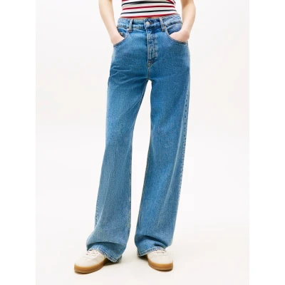 Abbildung von Tommy Jeans Relax fit &quot;MIA MR RLXD STR&quot;, in blauer Waschung, mit Hammerschlaufe
