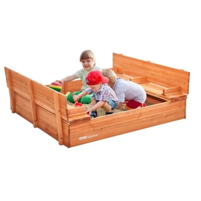 Abbildung von VEVOR Sandkasten Holz Sandgrube Hinterhof Alter 312 Quadratisch