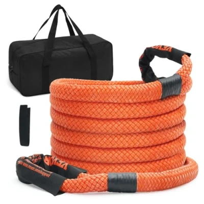 Abbildung von VEVOR 22 mm x 6 m Abschleppseil 13871 kg, Hochleistungs Offroad Abschleppgurt, Extrem belastbarer Zugseil mit 30% Elastizitätsenergie Abschlepphilfe für Jeep Auto LKW ATV UTV SUV Traktor