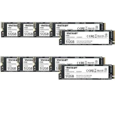 Abbildung von Patriot P300 512GB Interne SSD NVMe PCIe Gen 3x4 M.2 2280 Solid State Drive 10er Pack