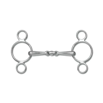 Abbildung von Waldhausen 3 Ring Zaumzeug, doppelt gebrochen, massiv 14,5 RVS