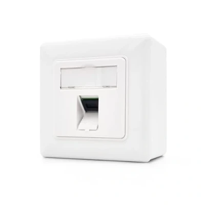 Abbildung von maintec Glasfaser Anschlussdose 1x Simplex SC APC/SC APC Aufputz LWL Keystone, geeignet für FTTH, weiß