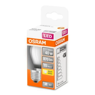 Abbildung von Osram Filament LED Lampe mit E27 Sockel, Warmweiss (2700 K), Tropfenform, 4 W, Ersatz für 40W Glühbirne
