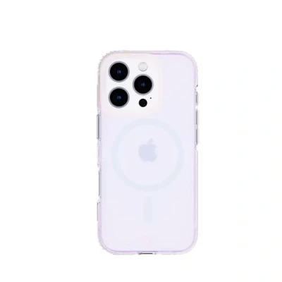 Abbildung von tech21 EvoArt für iPhone 16 Pro kompatibel mit MagSafe Aufprallschutz Hülle in Holographic Purple