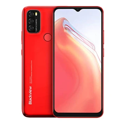 Abbildung von Blackview Android 11 Smartphone ohne Vertrag A70P, Octa Core 4GB+32GB, 6,5’’ HD+, 8,3mm Schlank&amp;leicht, 5380mAh Akku, 13MP+5MP,Dual SIM Handy 4G, Gesichtsentsperrung&amp;Fingerabdruck GPS Rot