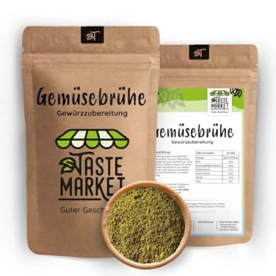 Abbildung von Gemüsebrühe 500 g Vegan Ohne künstliche Zusätze Hefe Palmfett Glutamat Brühe
