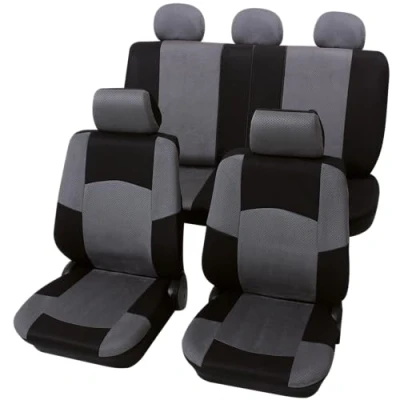 Abbildung von PETEX Auto Sitzbezüge Universal Komplett Set 17 teilig Classic grau, Eco Class mit SAB 1 Vario Plus