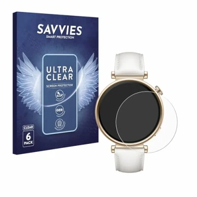 Abbildung von Savvies 6 Stück Schutzfolie für Huawei Watch GT 4 (41mm) Displayschutz Folie Ultra Transparent
