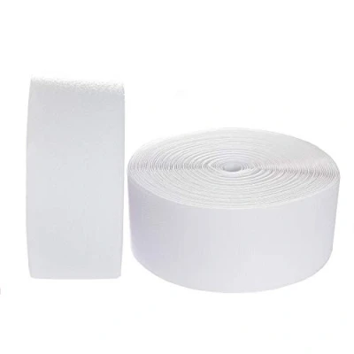 Abbildung von TUKA 25m x 100mm Klettband zum aufnähen (25m Flausch &amp; Hakenband), breit Klettverschluss, Rückseite Nicht selbstklebend, Extra Stark Haftkraft Haken, Weiß TKB5035 white