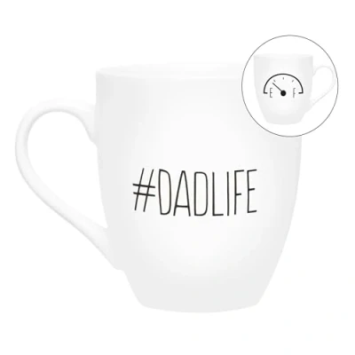 Abbildung von Pearhead #Dadlife Keramiktasse Graphic Coffee Mug Father&#039;s Day New Dads or Fatherhood Kitchen Accessory, Novelty Dad 473 ml