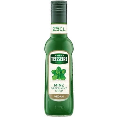 Abbildung von Mathieu Teisseire Pfefferminz Sirup, für Getränke, Erfrischungsgetränke, Cocktails, Kaffee und Desserts, Flasche 25 cl