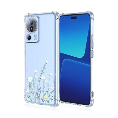 Abbildung von Topme Hülle für Xiaomi MI 13 Lite 6.55&quot;, Handyhülle aus Weichem TPU Silikon, Transparent, mit Gemaltem Muster Blumen 10