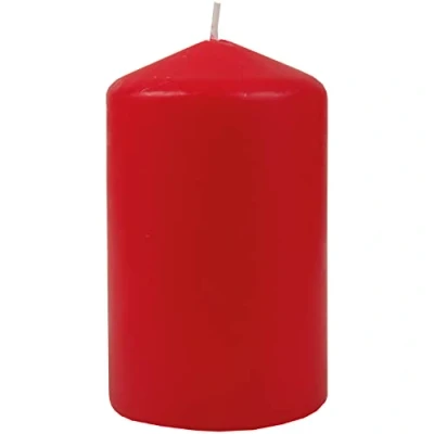 Abbildung von HS Candle Wachskerzen Rot Stumpenkerzen Ø6cm x 10cm Kerze in vielen Farben, Lange Brenndauer Hergestellt EU Kerzen Blockkerzen Wachs