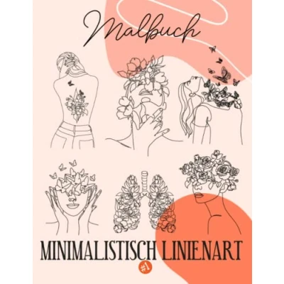 Abbildung von Ästhetisches, minimalistisches Strichzeichnungen Boho Malbuch für Erwachsene und Mädchen 1: Abstrakte Seiten 45 Designs Zum Chillen Entspannen &amp; Stressabbau