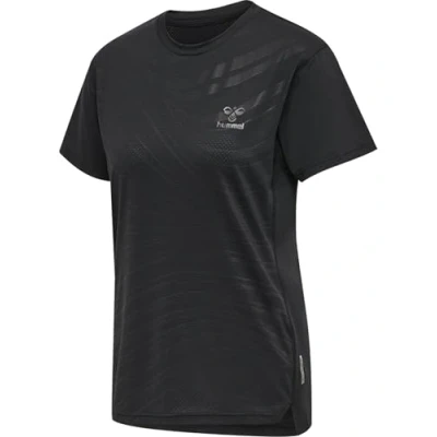 Abbildung von hummel Damen Hmlongrid Poly Tee S/S Wo T Shirt, Jet Black/Forged Iron, XXL EU