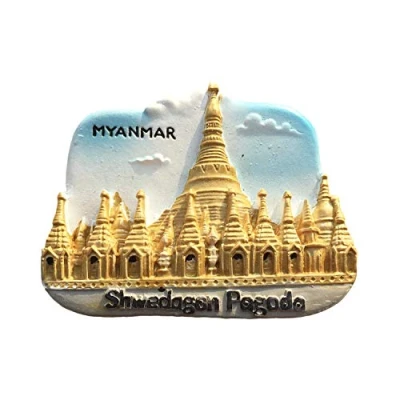 Abbildung von Yangon Myanmar 3D Kühlschrank Magnet Harz Reise Souvenirs, handgemachte Haus &amp; Küche Dekoration Sammlung Geschenk