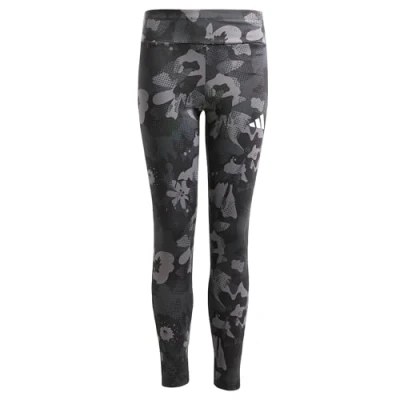 Abbildung von adidas Performance Flower Print Junior Tights für Kinder, Größe: 170, Grey black