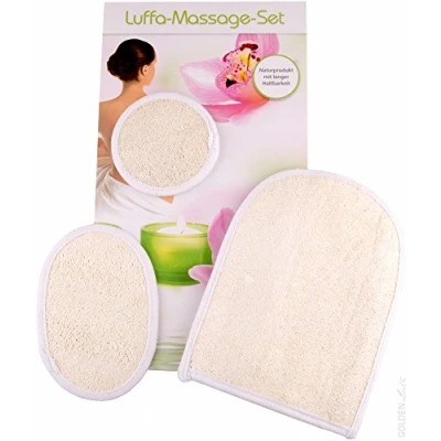 Abbildung von 3 x Luffahandschuhe Luffa Schwamm Massagehandschuh Wellness Peeling Handschuh