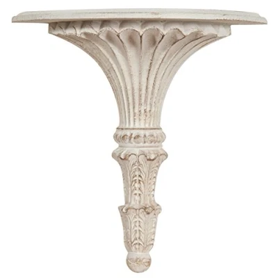Abbildung von Biscottini Wandboard Barock aus Holz Wandkonsole Antik Finish Weiß Made in Italy L39 X PR20 H40 cm Konsole