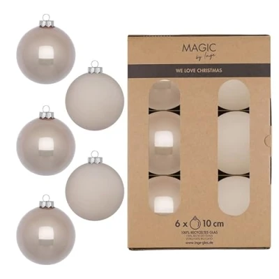 Abbildung von MAGIC by Inge Weihnachtsbaumkugel, Weihnachtskugeln Glas 10cm 6 Stück Fine Alabaster