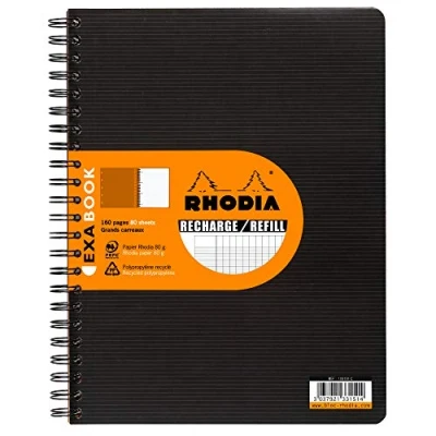 Abbildung von Rhodia 133151C Nachfüllung (für Exabook, DIN A4+, 80 Blatt, französische Lineatur) 1 Stück, Weiß